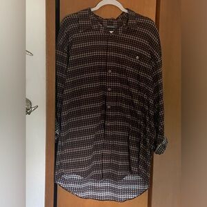 Vintage Funky Pattern Long-Sleeve Button Up Shirt